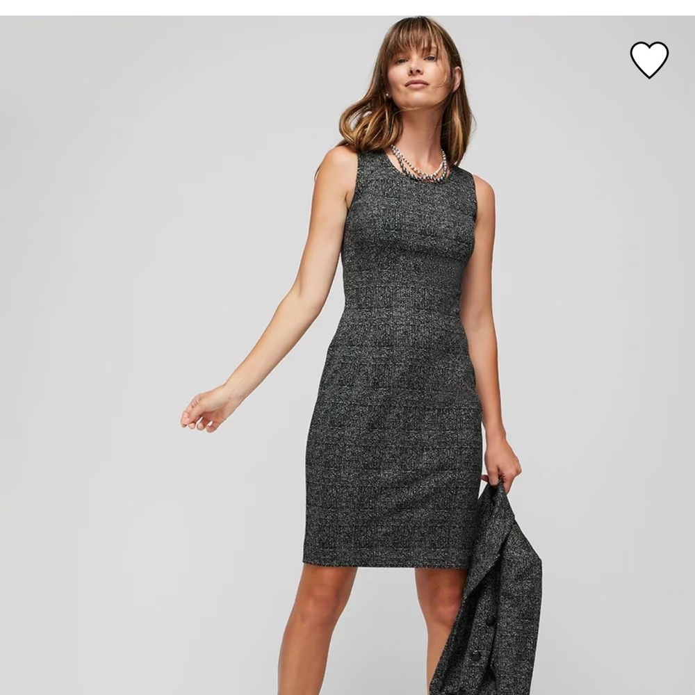 NWT White House Black Market Charcoal Sleeveless Dress with Full Back Zip
